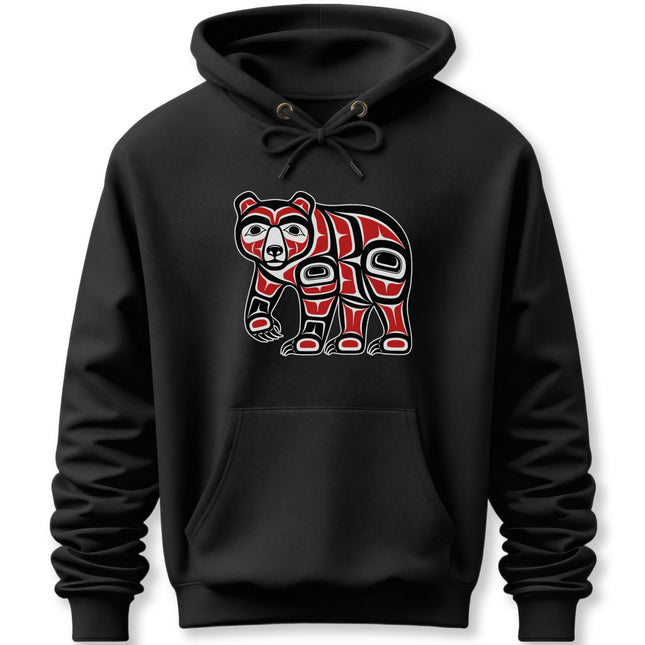 Indigenous Pacific Northwest Bear Art Hoodie | Tribal Formline Unisex Pullover Hoodie