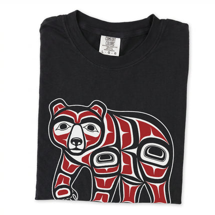 Haida Bear tribal art t-shirt design, featuring Pacific Northwest Coast graphic style tee.