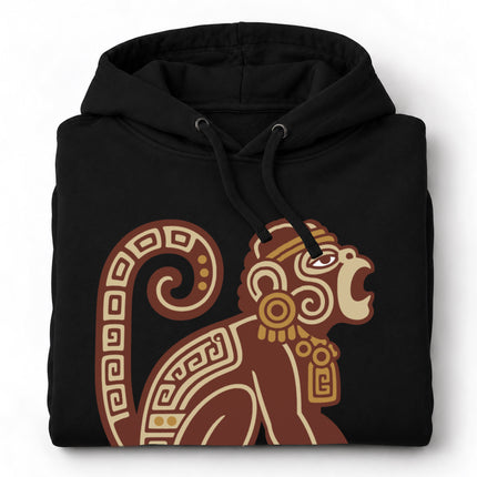 Mayan Howler Monkey Hoodie | Curled Tail Animal Hooded Sweatshirt