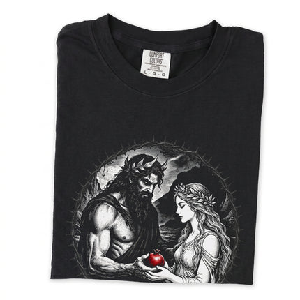 Greek mythology art tee featuring Hades and Persephone. Long sleeve shirt design.