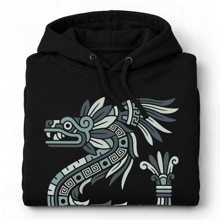 Maya Feathered Serpent Hoodie | Geometric Kulkulkan Hooded Sweatshirt
