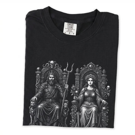 Hades and Persephone Greek Underworld mythology long sleeve t-shirt graphic.