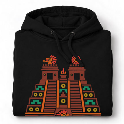 Aztec Temple Hoodie | Twin Stairways and Geometric Pyramid Art