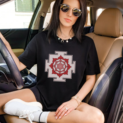 Bhuvaneshwari Yantra T-Shirt | Sacred Geometry Hindu Goddess Unisex Tee