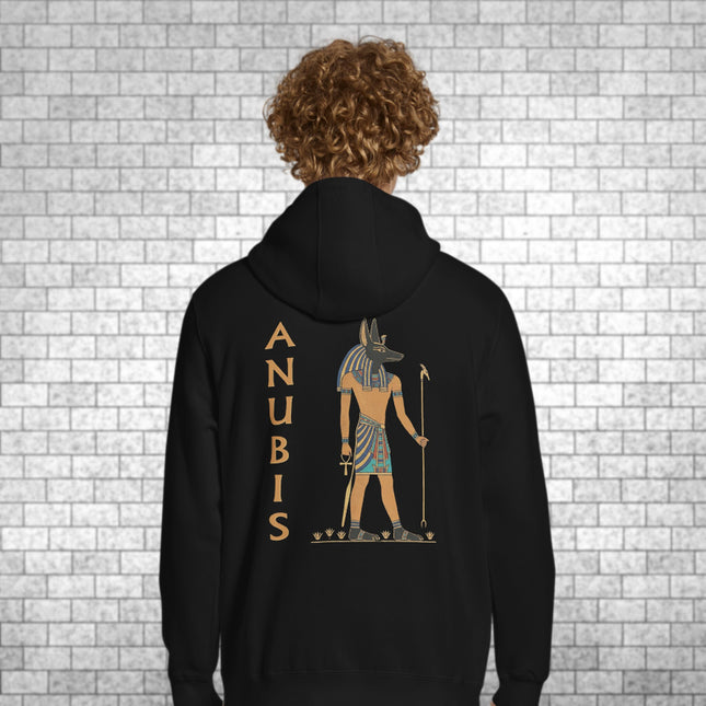 Anubis Back Print Hoodie | Ancient Mythology Egyptian God Pullover Hoodie
