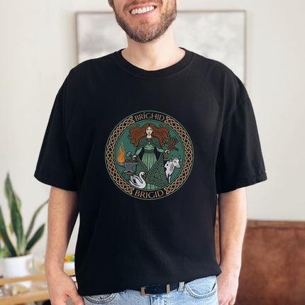 Brighid Celtic Goddess T-Shirt | Irish Mythology Fire Forge Swan Cow Tee