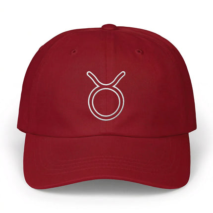 Taurus Outline Embroidered Baseball Cap | Black Zodiac Star Sign Hat