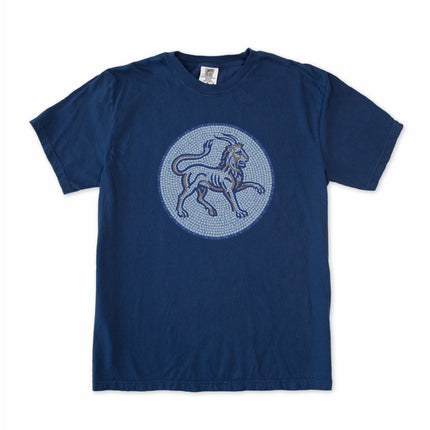 Ancient Mosaic Chimera T-Shirt | Mythological Blue Lion-Goat Unisex Unisex Tee