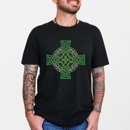 Celtic Cross Knot T-Shirt | Irish Knotwork Graphic Print Unisex Tee Shirt