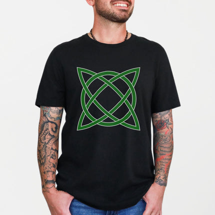 Celtic Knot T-Shirt | Irish Knotwork Green Tee | Symbolic Graphic Shirt