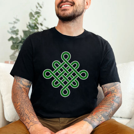 Celtic Endless Knot T-Shirt | Green Knotwork Symbolic Design Unisex Graphic Tee