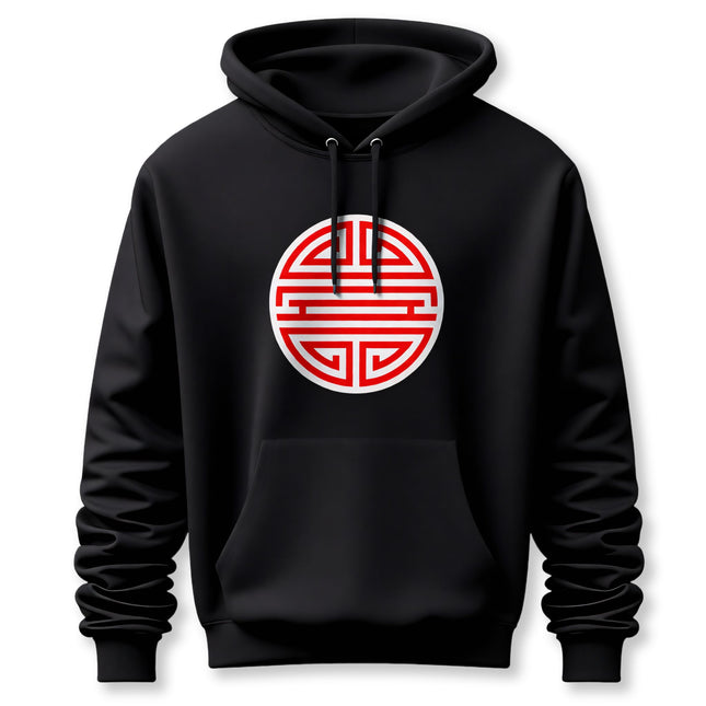 Chinese Shou Longevity Symbol Unisex Pullover Hoodie V2