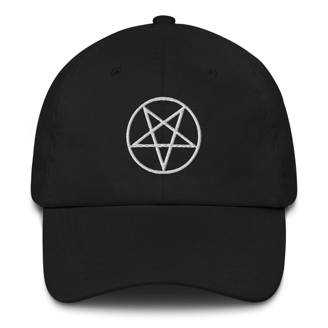 Pentagram Embroidered Hat | Unstructured Occult Symbol Baseball Cap