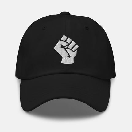 Socialist Fist Dad Hat | Worker Solidarity Symbol Embroidered Cap