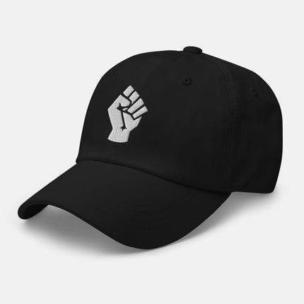 Socialist Fist Dad Hat | Worker Solidarity Symbol Embroidered Cap