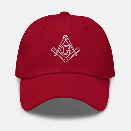 Masonic Square and Compass Dad Hat | Lodge Symbolism Embroidered Cap