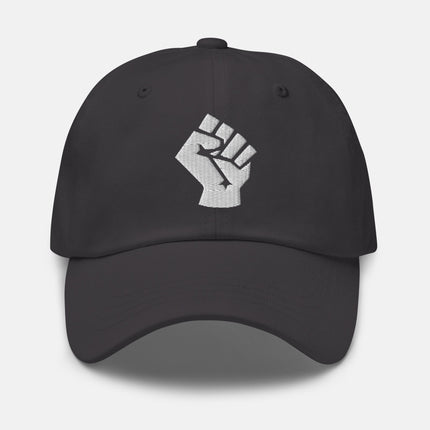 Socialist Fist Dad Hat | Worker Solidarity Symbol Embroidered Cap