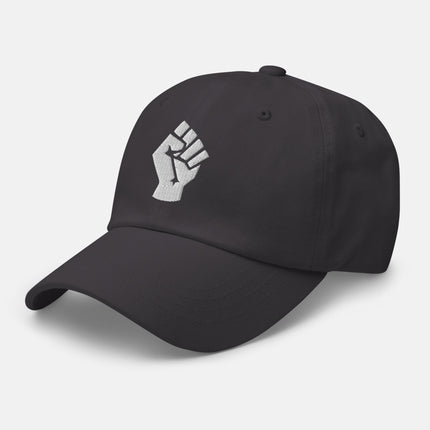 Socialist Fist Dad Hat | Worker Solidarity Symbol Embroidered Cap