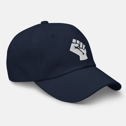 Socialist Fist Dad Hat | Worker Solidarity Symbol Embroidered Cap