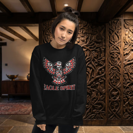 Tribal eagle spirit art sweatshirt featuring native american indigenous eagle design.