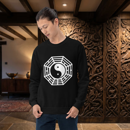 Unisex pullover featuring the symbolic Bagua and Yin Yang graphic design for martial arts wear.