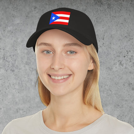 Puerto Rico flag baseball cap dad hat with patriotic PR graphic print.