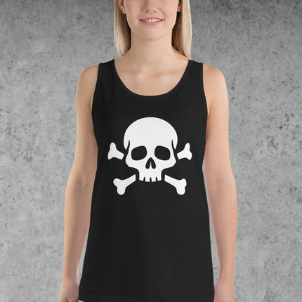 Skull & Crossbones Tank Top | Pirate Jolly Roger Symbol Graphic Shirt Crossbones