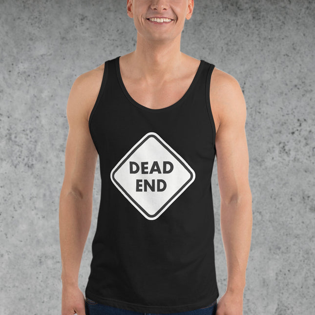 DEAD END Road Sign Graphic Tank Top | Warning Symbol Unisex Shirt End