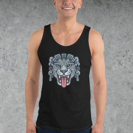 Mayan Jaguar Symbol Tank Top | Ancient Mesoamerican Art Graphic Shirt Jaguar