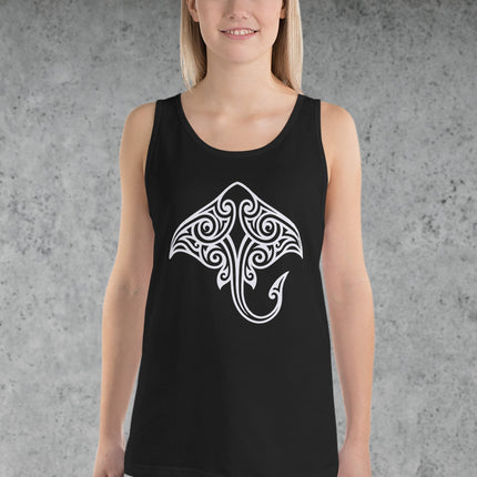 Polynesian Tribal Stingray Tank Top | Ocean Marine Unisex Graphic Tee Stingray