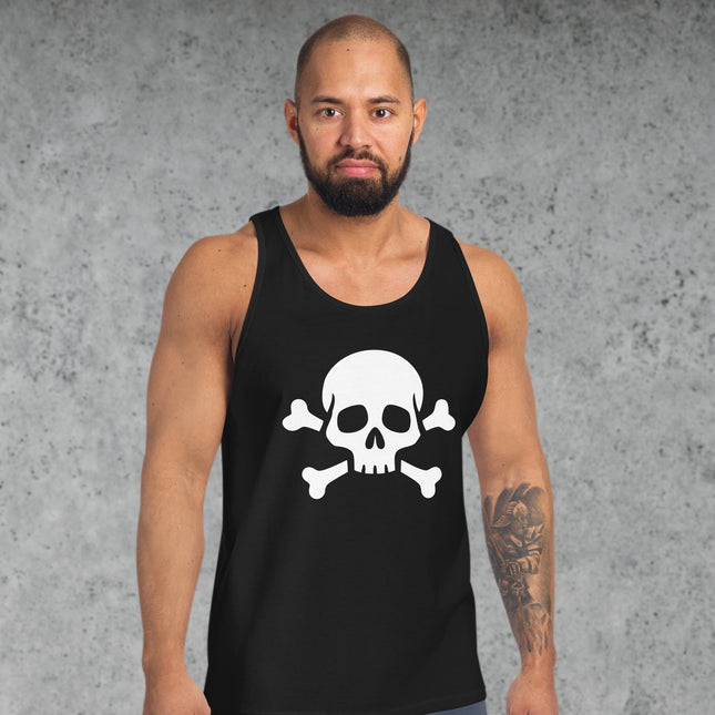 Skull & Crossbones Tank Top | Pirate Jolly Roger Symbol Graphic Shirt Crossbones