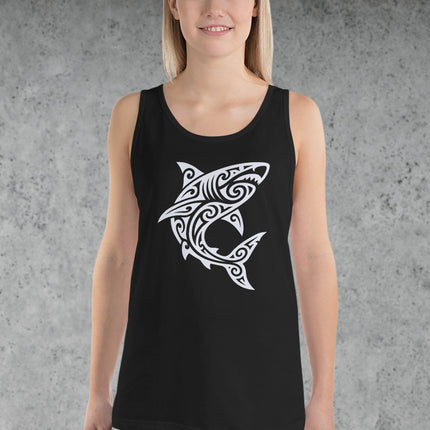 Tribal Shark Tank Top | Maori Koru Style Polynesian Graphic Shark