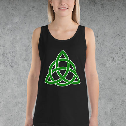 Green Triquetra Celtic Knot Tank Top | Trinity Symbol Irish Design Shirt