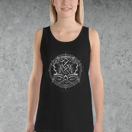 Mjolnir Thor's Hammer Norse Knotwork Tank Top | Viking Mythology Shirt Mjolnir