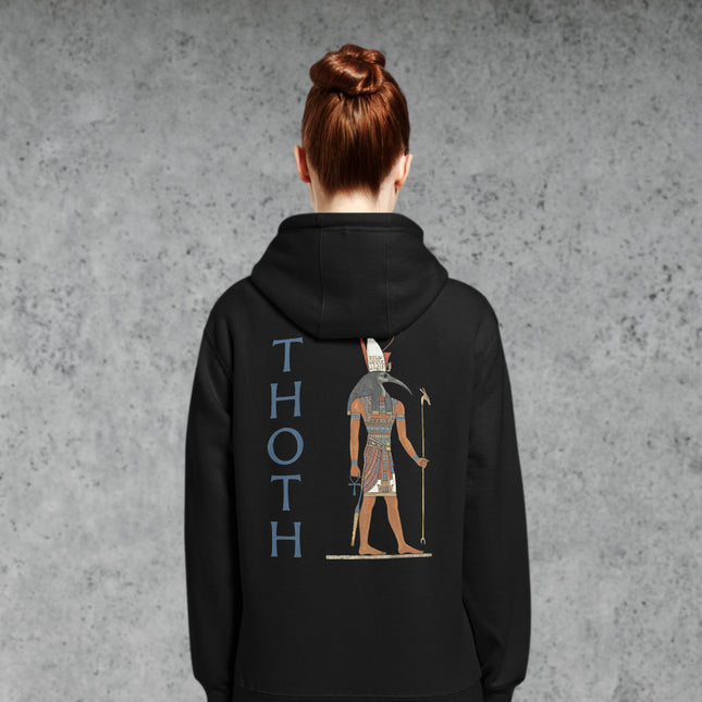 Thoth Egyptian God Back Print Hoodie | Ancient Mythology Pullover Hoodie