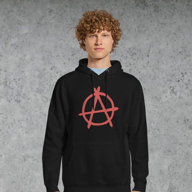 Red Inverted Pentagram Hoodie | Grunge Pagan Occult Symbol Pullover Hoodie