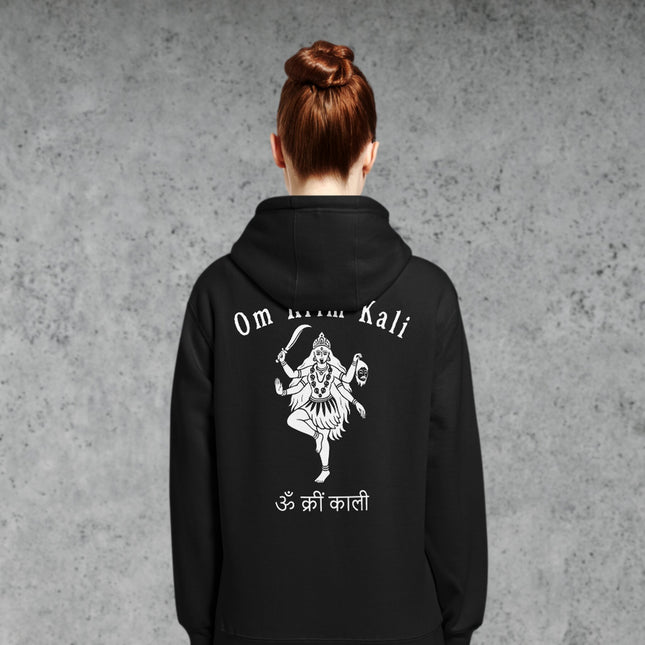 Om Krim Kali Goddess Kali Back Print Hoodie | Hindu Mythology Mantra Hoodie