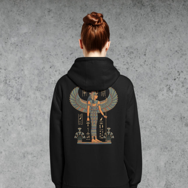 Isis Egyptian Goddess Back Print Hoodie | Ancient Mythology Pullover Hoodie