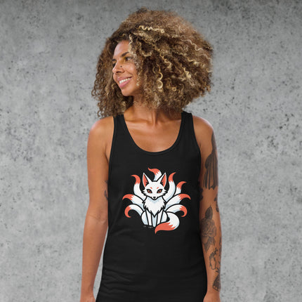 Nine-Tailed Fox Kitsune Tank Top | Japanese Mythology Graphic Tee Fox