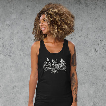 Mayan Bat Symbol Tank Top | Aztec Ancient Art Graphic Print Shirt