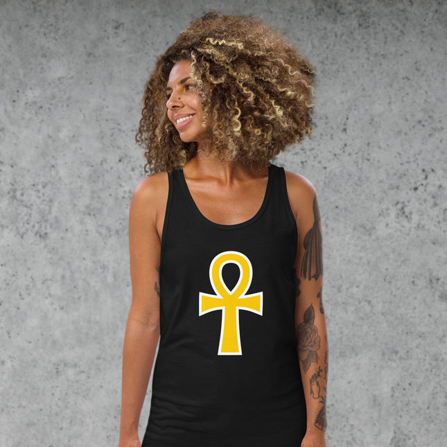 Gold Ankh Symbol Tank Top | Egyptian Life Cross Unisex Shirt Ankh