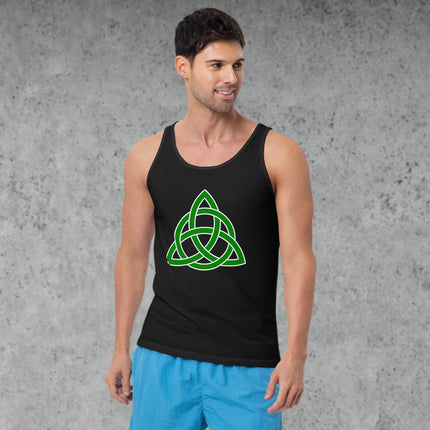 Green Triquetra Celtic Knot Tank Top | Trinity Symbol Irish Design Shirt