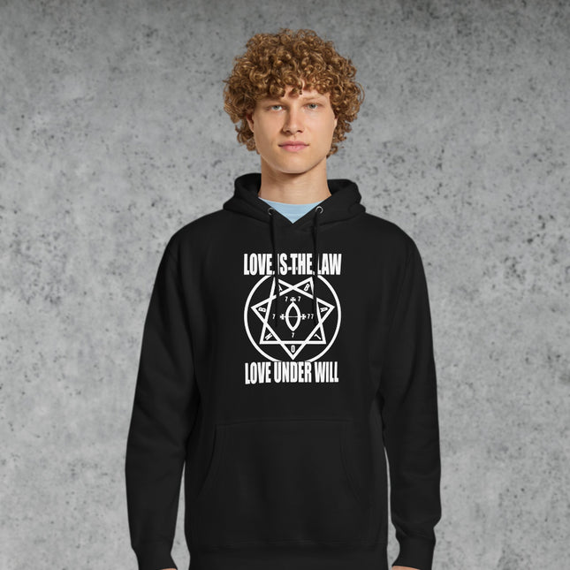 Love Is The Law Star of Babalon Thelema Hoodie | Aleister Crowley Pullover