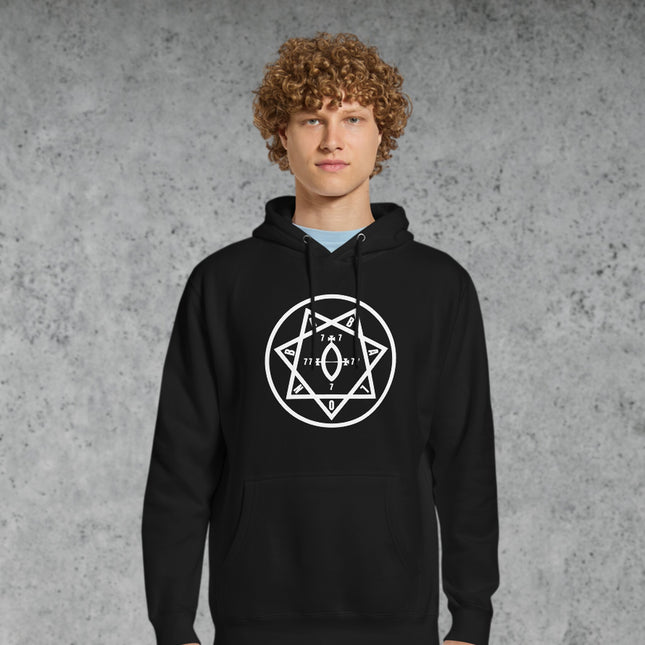 Star of Babalon Hoodie | Thelemic Seal Graphic Unisex Pullover Fleece Design