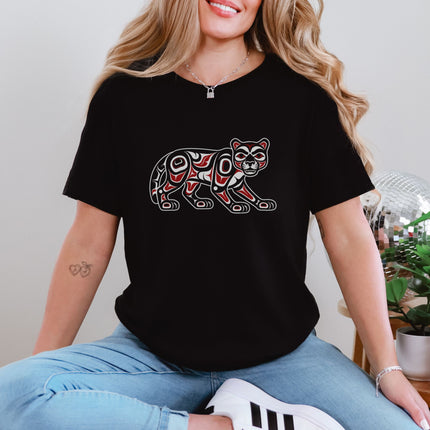 Cougar Formline Art T-Shirt | Pacific Northwest Indigenous Wildlife Tee