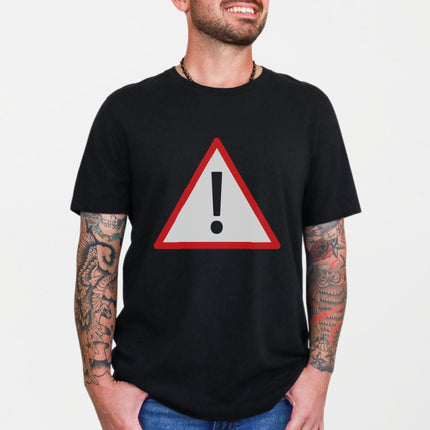 Exclamation Mark Warning Sign T-Shirt | Hazard Caution Symbol Tee Shirt