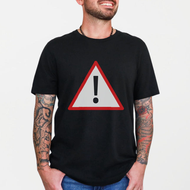 Exclamation Mark Warning Sign T-Shirt | Hazard Caution Symbol Tee Shirt