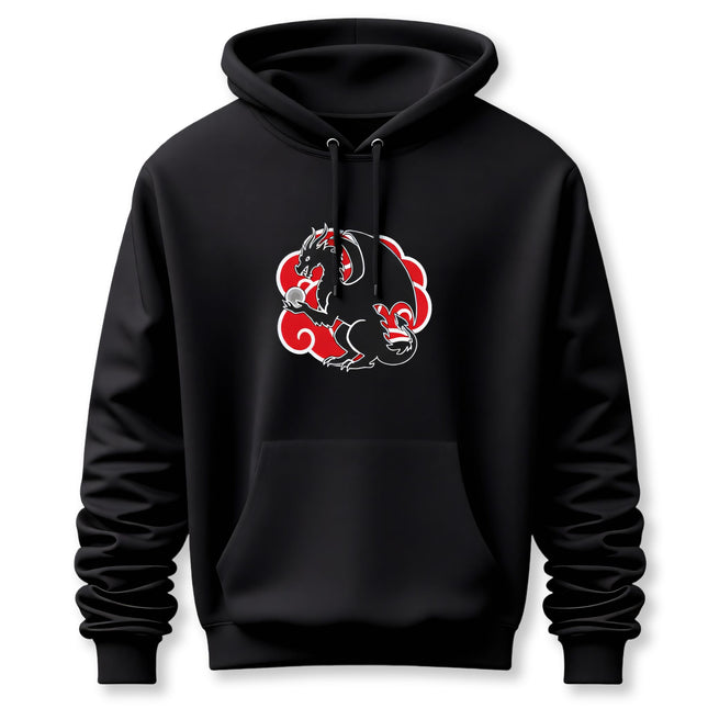 Dragon & Red Cloud Hoodie | Chinese Style Graphic Unisex Pullover V2