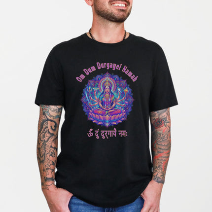 Vibrant Durga Goddess T-Shirt | Om Dum Durgayei Namah Hindu Spiritual Tee