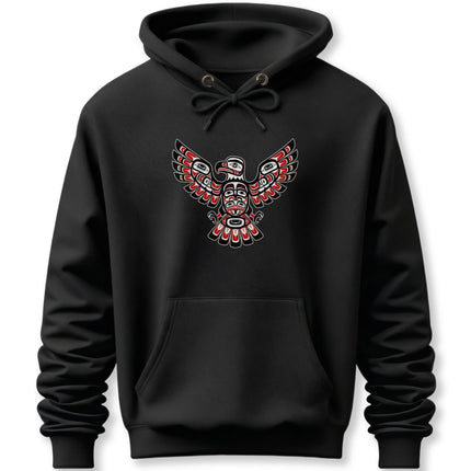 Indigenous Eagle Hoodie | Pacific Northwest Native American Art Pullover Hoodie